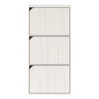 HOPMA 合馬家具 斯麥三門收納櫃 (白橡色), DIY組裝, 寬41.5 x 深30 x 高89.5cm 內徑深度27cm, 白櫻桃