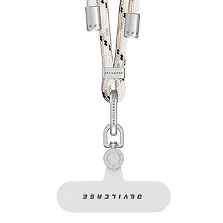 DEVILCASE 單鉤可調式編織掛繩 + 墊片 6mm, 奶霜白, 1組
