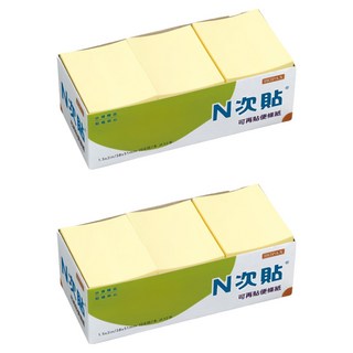 N次貼 便條貼 61106 38 x 51mm 100張, 黃色, 12本, 2盒