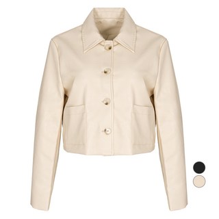 BURU N JUDY 女款單口袋皮革外套 OQJJK503B