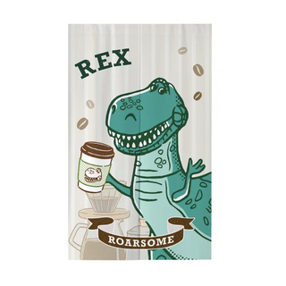 TOY STORY 玩具總動員 迪士尼尼半開式布簾 烘焙門簾 台灣製造, 85 x 140, 咖啡抱抱龍