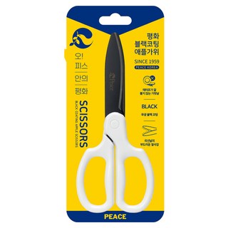 피스코리아 블랙코팅 애플가위, 화이트, 1개