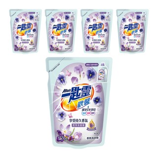 Attack 一匙靈 台灣公司貨 歡馨香氛洗衣精 蝶舞紫羅蘭香 補充包, 1.5kg, 5包