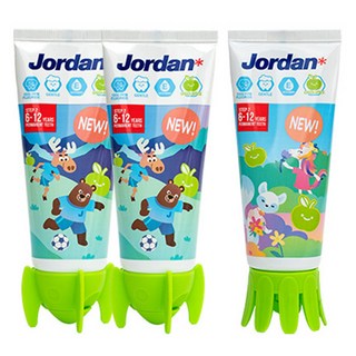 Jordan 新Step 2 兒童高氟牙膏 青蘋果香, 90g, 3個