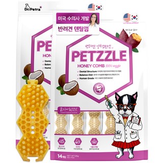 닥터페트라 강아지 펫즐 허니콤 덴탈껌 14p, 28개, 9g, 꿀고구마/코코넛맛