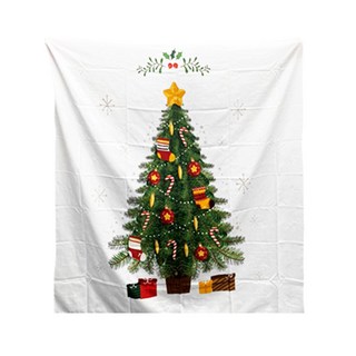 WIDE VIEW 聖誕樹裝飾掛布，附贈星星串燈，免打孔安裝, 190g, B款