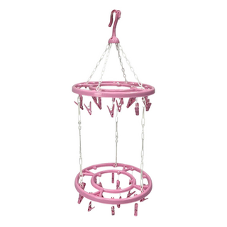 雙層圓型晾曬架, 耐衝擊PP樹脂鋼線, 台灣製造, 36 x 36 x 42cm, 顏色隨機, 1個