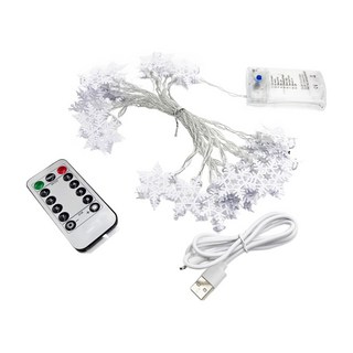 好物良品 3米/6米LED聖誕節可愛造型金屬裝飾燈串, 3米雪花, 1個