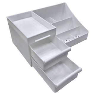 無印風桌面化妝抽屜收納盒 516克, 顏色隨機, 1個