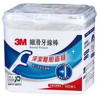 3M 細滑牙線棒 ECO新版, 180支, 1盒