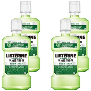 LISTERINE 李施德霖 天然綠茶防蛀護齦漱口水, 含氟化物 強化牙齒 750ml, 4瓶