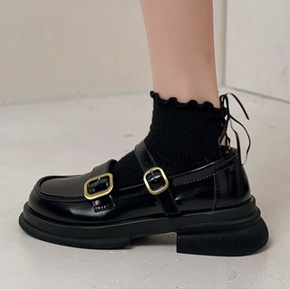 Rable 女款雙扣帶增高樂福鞋 4.5cm