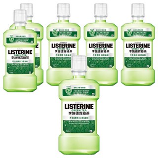 LISTERINE 李施德霖 天然綠茶防蛀護齦漱口水, 含氟化物 強化牙齒 750ml, 6瓶