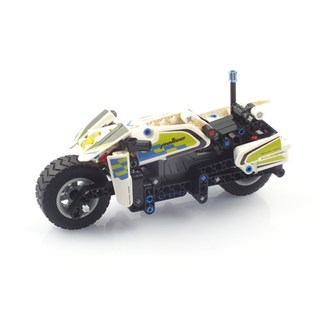 Replica 科技積木 警察摩托車 回力驅動積木 CBT291175 193片, 白色, 1個