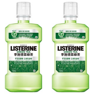 LISTERINE 李施德霖 防蛀護齦漱口水 綠茶, 750ml, 2瓶