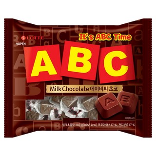 롯데웰푸드 에이비씨 초콜릿, 187g, 1개