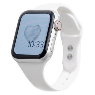 NUART Apple Watch 兼容雙扣環超薄矽膠錶帶, 1個, 白色