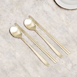 윌리브 304 스텐 셀라 수저 세트, 연티타늄, 숟가락 + 젓가락, 2세트