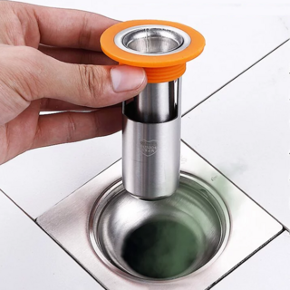 304不鏽鋼防蟲防臭地漏芯, 短款 小, 32 x 56mm, 1個