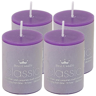 Candle 經典香薰迷你小蠟燭 優質石蠟 無煙 燃燒時間約1小時, 薰衣草, 80g, 4個