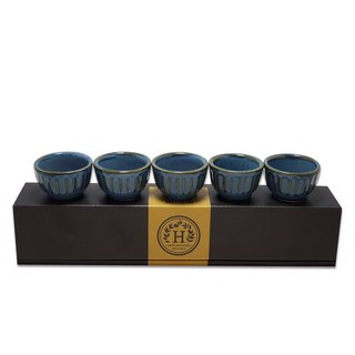 HappyJung 高粱酒杯, 卡其藍, 5個