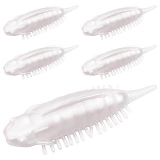 台灣 JiNDO 浮水 龍貓車車 大肉蟲 打呆 十倍耐咬 配重鋼珠 遠投 路亞 雷強 軟蛙 雷蛙 5入, 純白色, 16.5g, 1盒