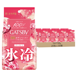 GATSBy 體用抗菌濕巾 冰涼蜜桃 清潔抗菌 隨身攜帶, 30張, 1包