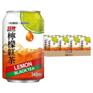 RICO 紅牌 檸檬紅茶, 340ml, 24罐