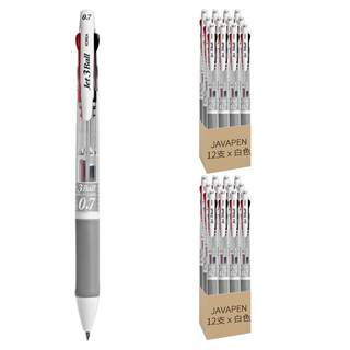 JAVAPEN Jet 3 Ball 油性三色筆 0.7mm, 白色, 24支
