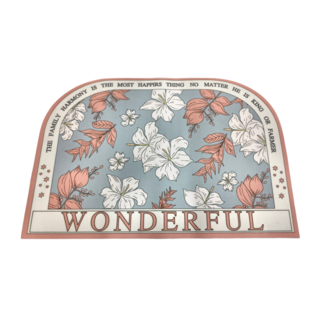 寢室安居 軟式珪藻土地墊 快速吸水 防滑速乾, 60 x 40cm, 百合物語藍