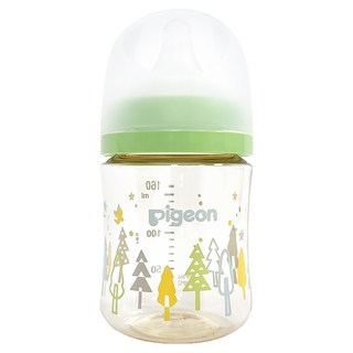 pigeon 貝親 實感哺乳塑膠奶瓶 0個月以上, 森林, 160ml, 1瓶