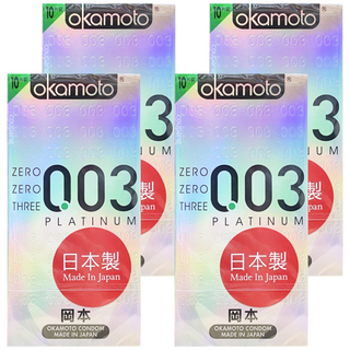 okamoto 岡本 003白金 極薄保險套 寬度52mm, 10入, 4盒