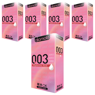 okamoto 岡本 003 玻尿酸光滑衛生套, 10入, 5盒
