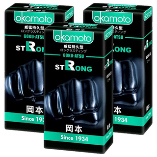Okamoto 岡本 Strong 威猛持久型保險套 0.1mm, 10片, 3盒