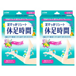 LION 獅王 休足時間 清涼舒緩貼片 採用舒適材質 高含水凝膠 有效減少足部疲勞, 18片, 2盒