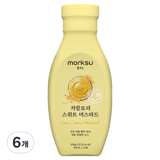 monksu 低卡甜味黃芥末醬, 6個, 300g