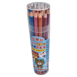 麻吉 三角桿可擦拭色鉛筆, 12色, 1組