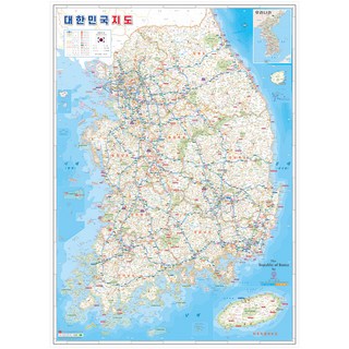 대한민국 코팅 전국도로 여행지도 소형 77 x 107 cm, 나우맵, 나우맵