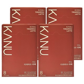 KANU 提拉米蘇拿鐵咖啡 隨身小包裝 隨沖隨泡, 17.3g, 8包, 4盒