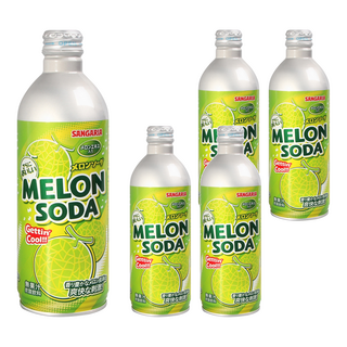SANGARIA 鋁罐彈珠汽水 哈密瓜風味, 500g, 5瓶