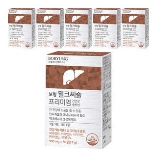 보령 밀크씨슬 프리미엄 간건강 솔루션, 30정, 6개