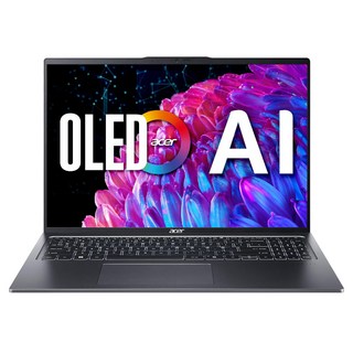 宏碁 Acer Swift Go Ultra 5 輕薄效能AI筆電 最新Ultra處理器 單手開合設計 512GB SSD 16吋螢幕, SFG16-72-56R3, 16GB, WIN11, 灰色