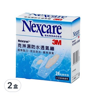 3M Nexcare 防水透氣繃 2.6 x 5.7cm 16片 + 圓點型8片, 24片, 2盒