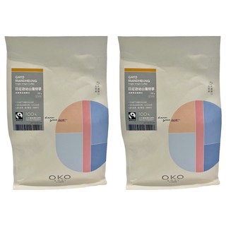 OKO 生態綠 公平單品咖啡豆 印尼迦幼山曼特寧 深烘焙 250g, 咖啡豆(無研磨), 2包
