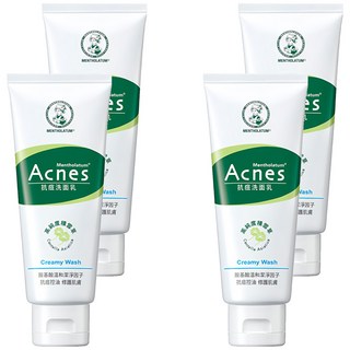 MENTHOLATUM 曼秀雷敦 Acnes 抗痘洗面乳，深層清潔，含水楊酸, 100g, 4條
