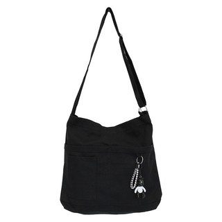 Roji 簡約帆布斜背包, 黑色