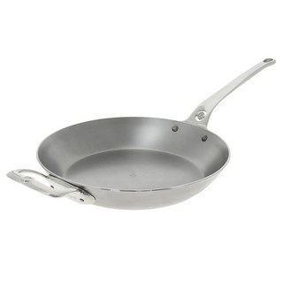 de Buyer 畢耶 原礦蜂蠟系列 職人防滑握柄平底鍋附握耳 鐵鍋 適用烤箱, 32cm, 1個