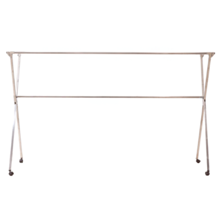 STYLE 格調 不銹鋼X型三桿伸縮曬衣架 重力鎖 + 輪款, 銀色