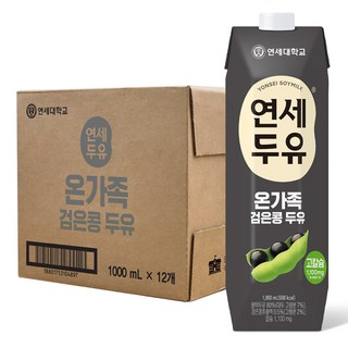 연세우유 온가족 검은콩 두유, 1L, 12개