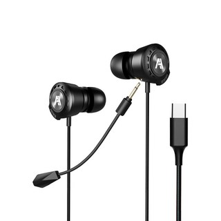 ATWO Type-C 有線可拆卸式麥克風電競耳機, 黑色, ATWO GE130